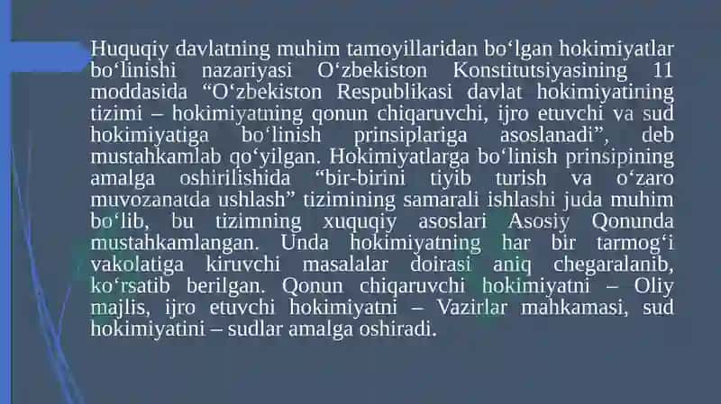O‘zbekiston Respublikasi Oliy Majlisining shakllantirilishi. Demokratik saylov tizimini barpo etilishi va uning asosiy tamoyillari 3