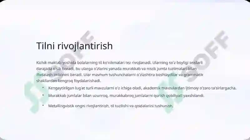 Kichik maktab yoshida vrida psixik rivojlanishning umumiy tavsi 3