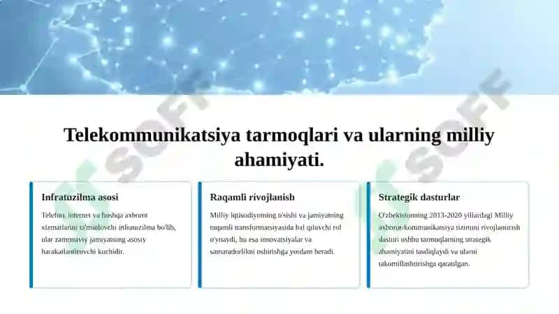 Milliy telekommunikatsiya tarmoqlarini qurish tamoyili 3