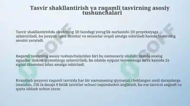 Diskret tasvir haqida umumiy tushunchalar 3