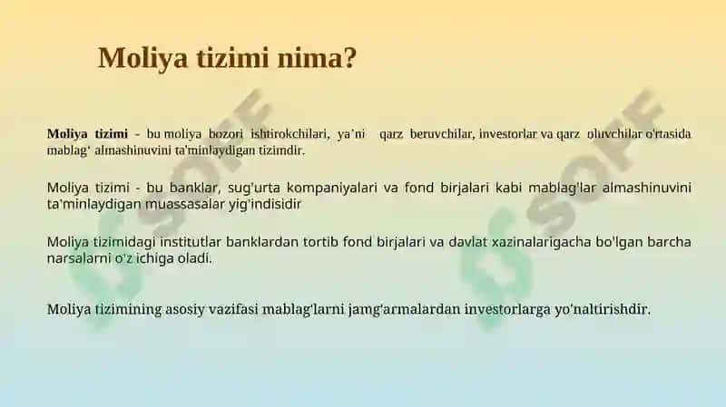 Moliya tizimi 3
