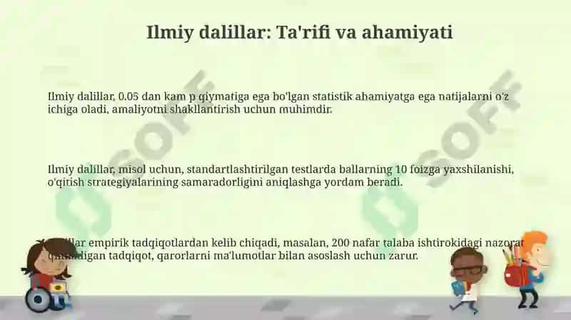 Ilmiydalillarningpedagogikizlanishlardagi o'rni 3