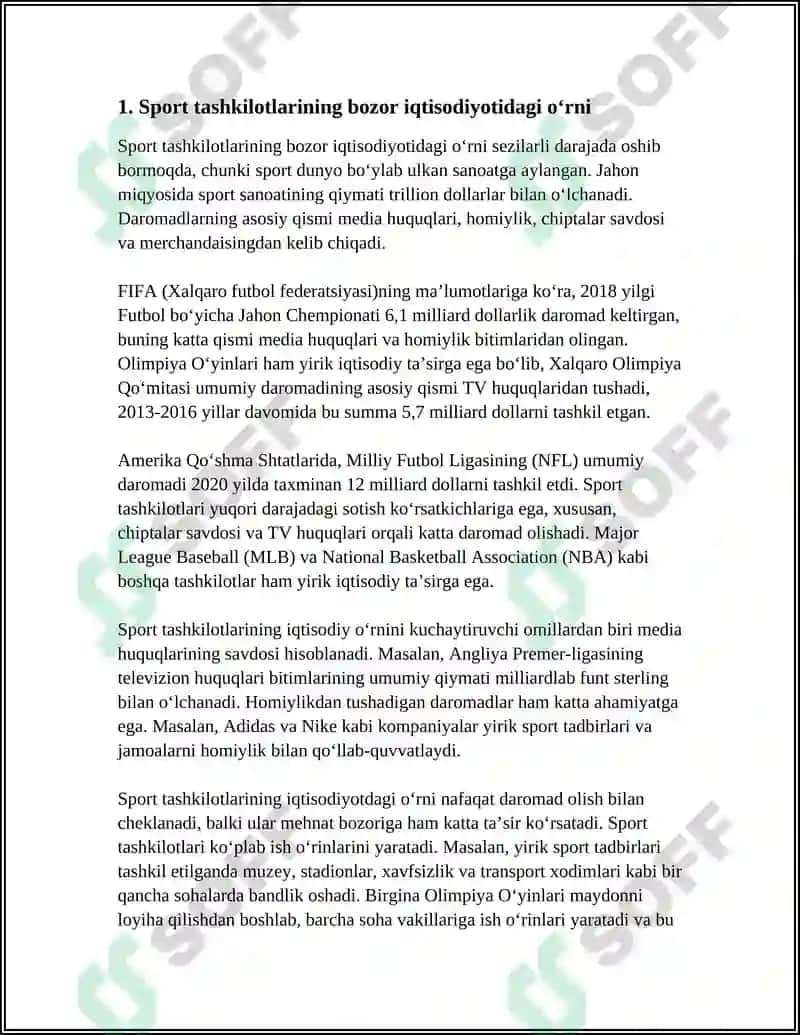 SPORT TASHKILOTLARINING BOZOR IQTISODIYOTI SHAROITIDAGI XUSUSIYATLARI 3