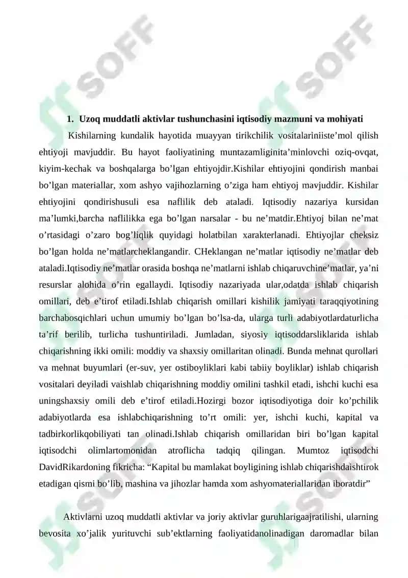 Uzoq muddatli aktivlarni xarid qilish va ularning amortizatsiyasi 3