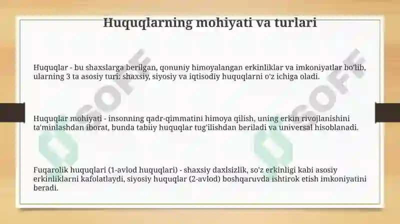 Huquqlar va Davlat Asoslari 3