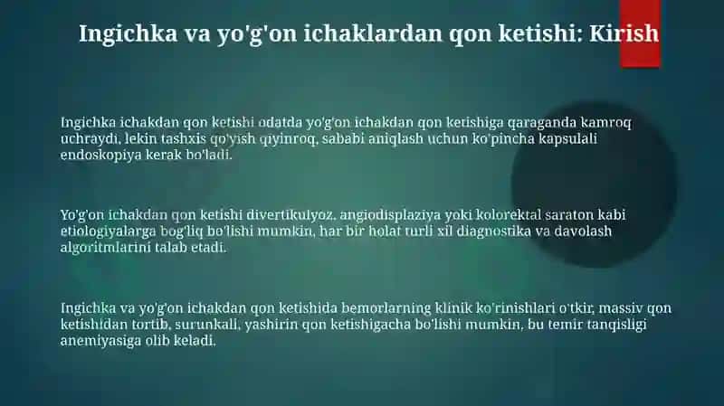 Ingichka ichakdan qon ketishi 3