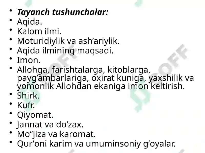 Islomdinining aqidaviyyo’nalishlari va maktablari 3