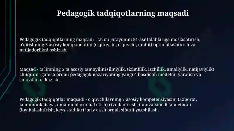 Pedagogika fanining maqsadi, vazifalari va ilmiy tadqiqot metodlari tasnifi 3