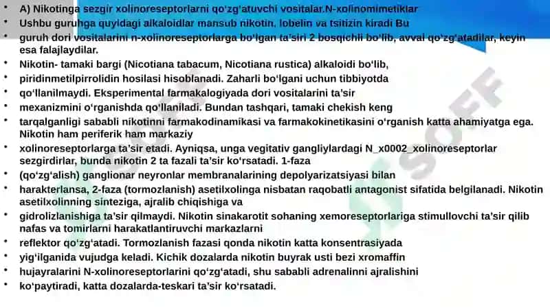 Nikotinga Sezgir Xolinoreseptorlarga Ta'sir Qiluvchi Vositalar 3