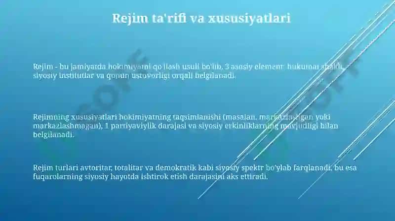 Siyosiy rejim haqida umumiy tushuncha 3