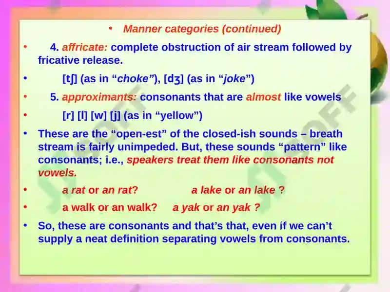 The System of Consonant Phonemes in English 3