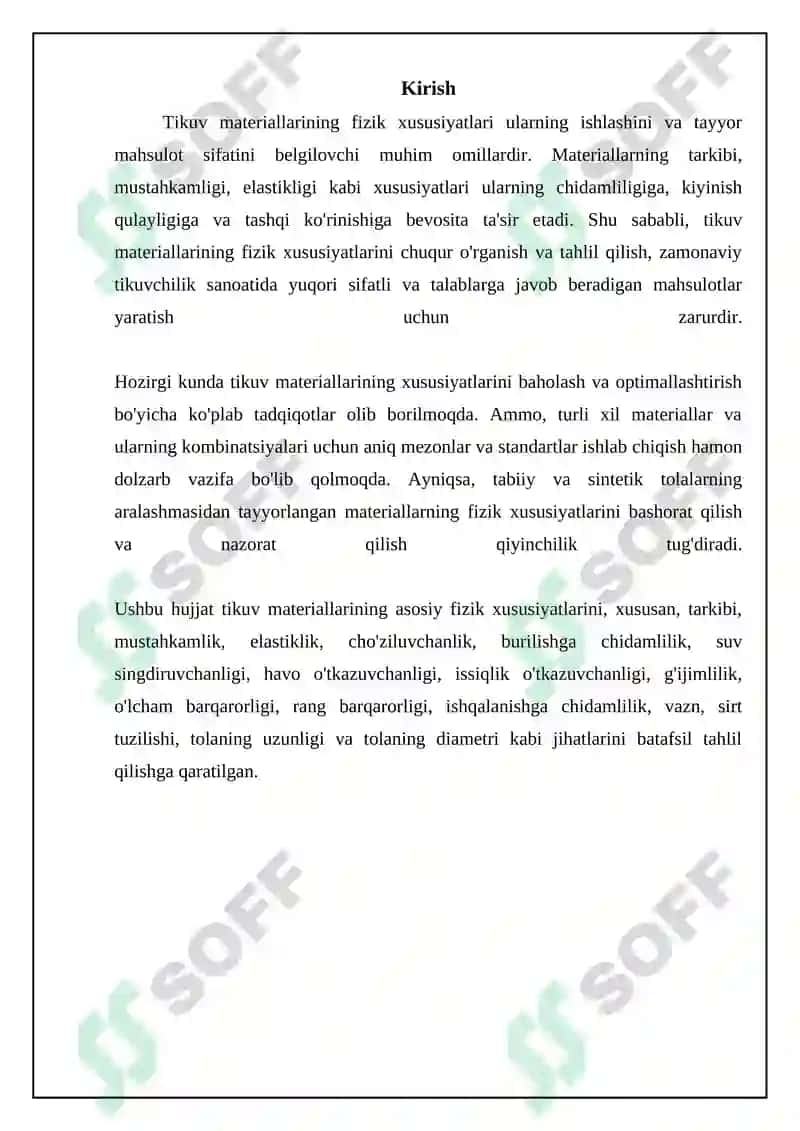 Tikuvchilik matireallaring fizik xossalari 3