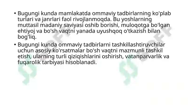 Milliy bayramlar va an’analar asosida ommaviy tadbirlar o’tkazish 3