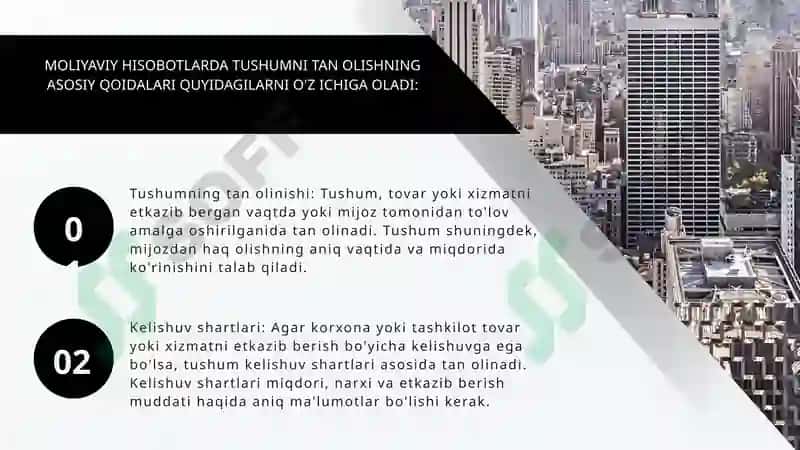 Tushumlar hisobi “tushumni tan olishning besh bosqichli modeli 3