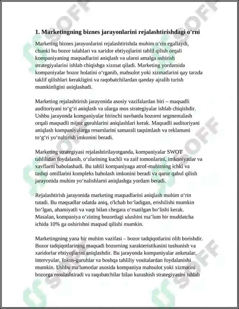 BIZNES JARAYONLARINI TASHKIL QILISHDA MARKETINGNING ÒRNI 3