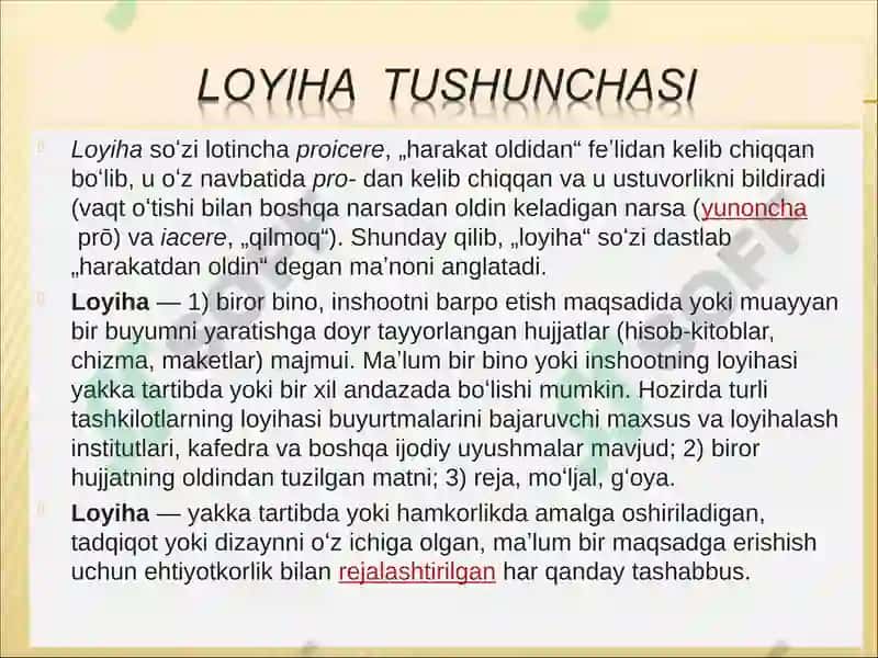 Loyihalashtirish turlari 3
