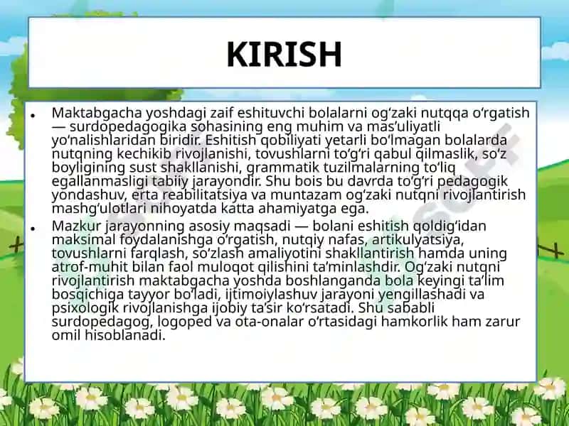 Maktabgacha yoshdagi zaif eshituvchi bolalarni og‘zakiniutqqao‘rgatish 3