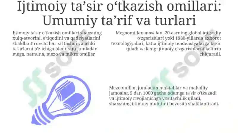 Ijtimoiy taʼsir oʻtkazish omillari: Umumiy koʻrinish 3