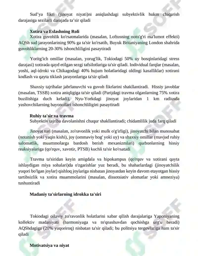 Jinoyatning subyektiv tomoni tushunchasi 3