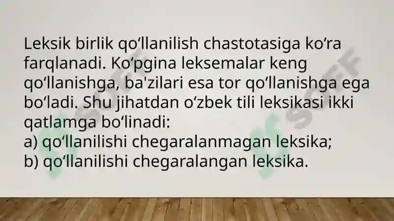 Qoʻllanilishi chegaralangan va chegaralanmagan leksika 3
