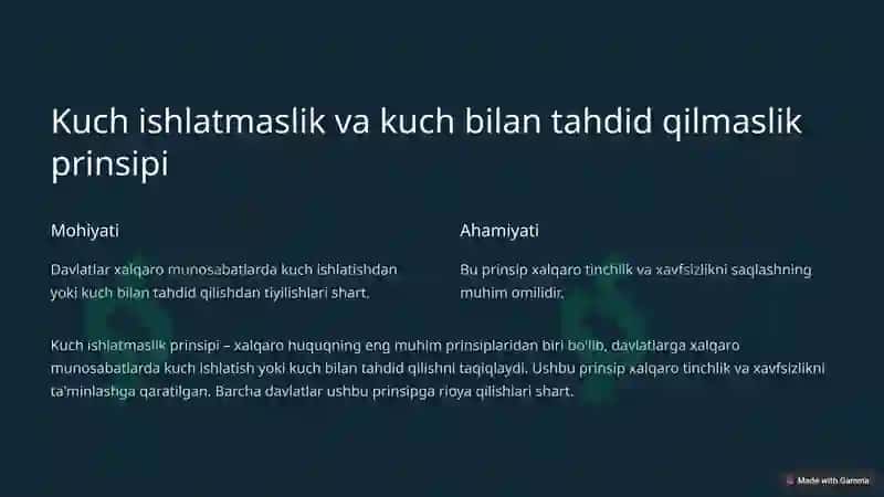 Zamonaviy xalqaro huquqning asosiy prinsiplari va xalqaro huquqda javobgarlik 3