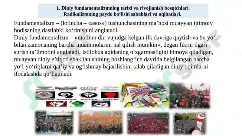 DINIY FUNDAMENTALIZM, RADIKALIZM VA TERRORIZMNING TARIXI VA YO`NALISHLARI 3