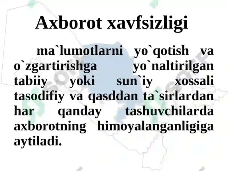 Texnik va Texnologik Jarayonlarda Axborot Xavfsizligi Ta’minlash 3