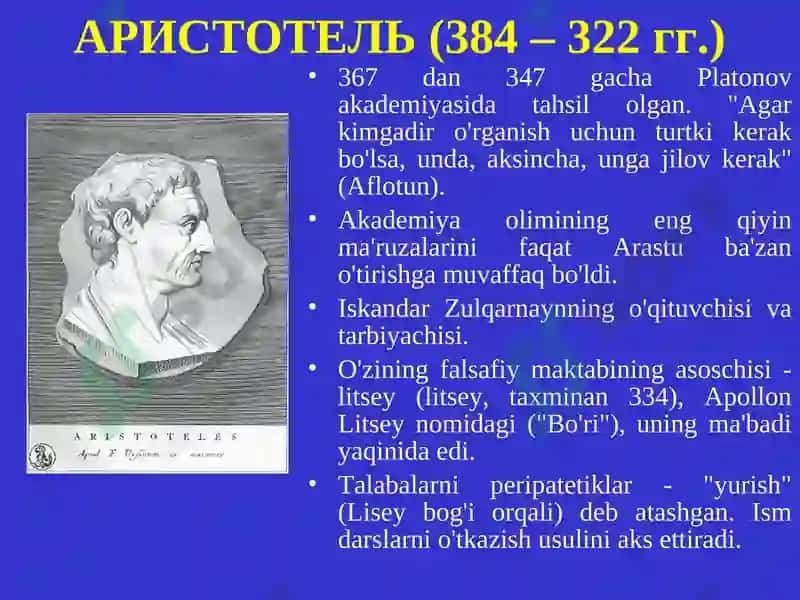 Aristotelning poetika asaridagi masalalarning asl mohiyatini ochib berish 3