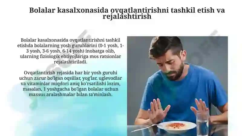 Bolalar kasalxonasida ovqatlantirishni tashkil etish 3