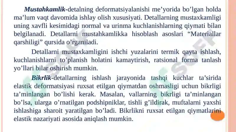 Materiallar qarshiligi bo‘limining umumiy tushunchalari 3