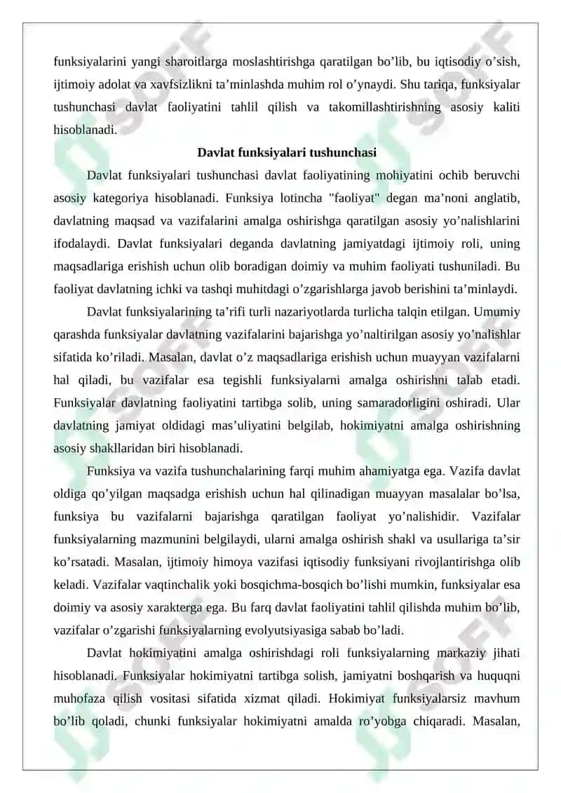 Davlatning funktsiyalari tushunchasi, mazmuni va belgilari 3