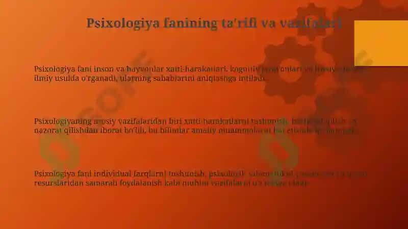 Psixologiya fanining predmeti va rivojlanish tarixi 3