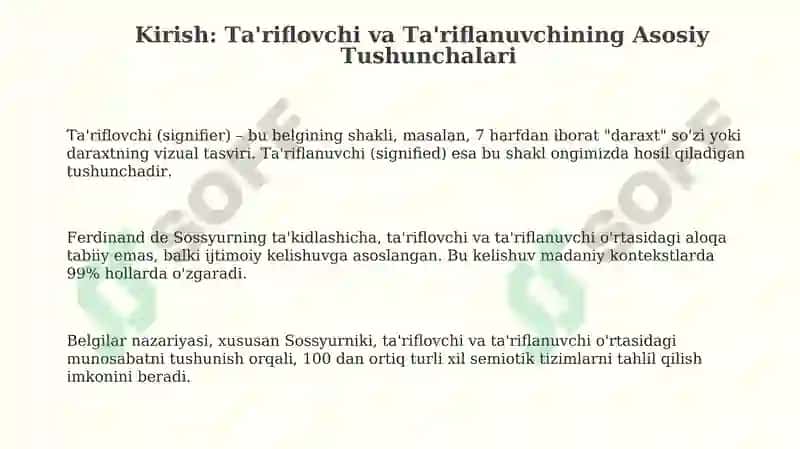 Ta'riflovchi va Ta'riflanuvchi: Asosiy Tushunchalar va Nazariyalar 3