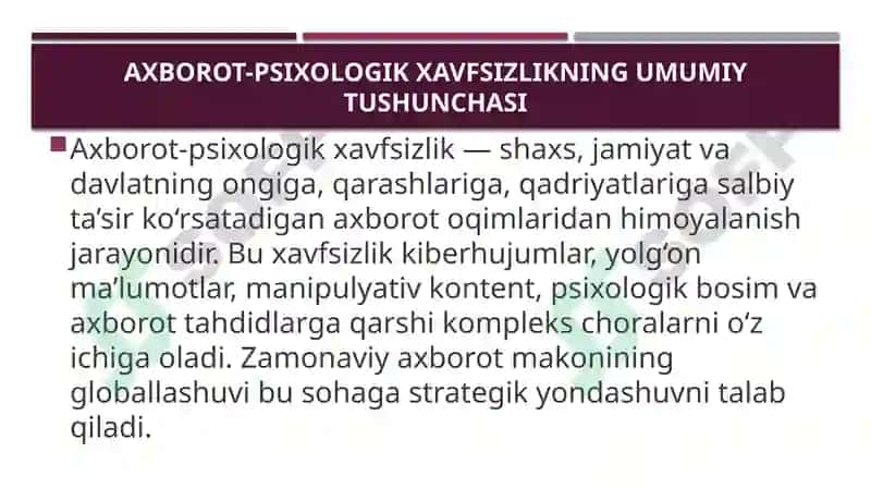Davlat jamiyat va shaxs axborot-psixalogik xavfsizligini ta’minlash yonalishlari 3