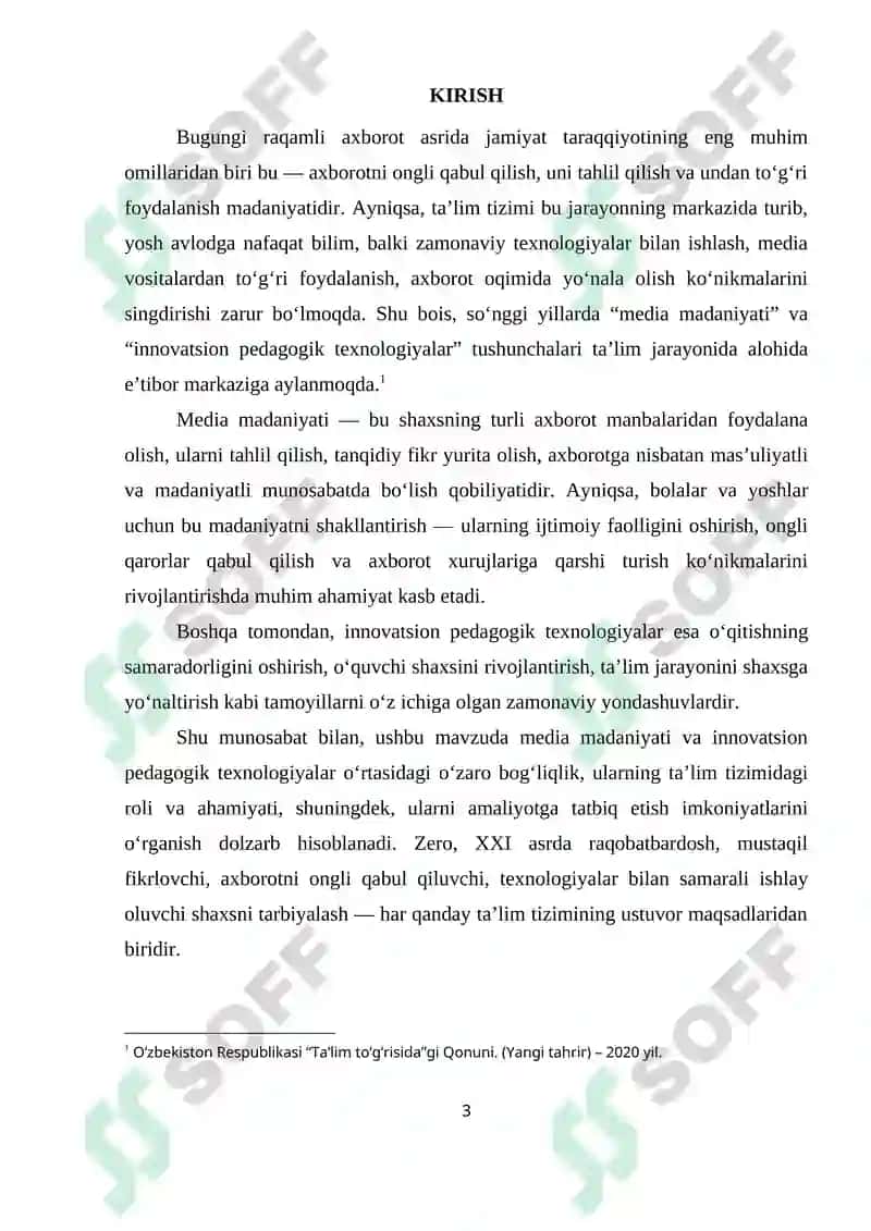 Media madaniyati va innavatsion pedagogik texnologiyalar 3