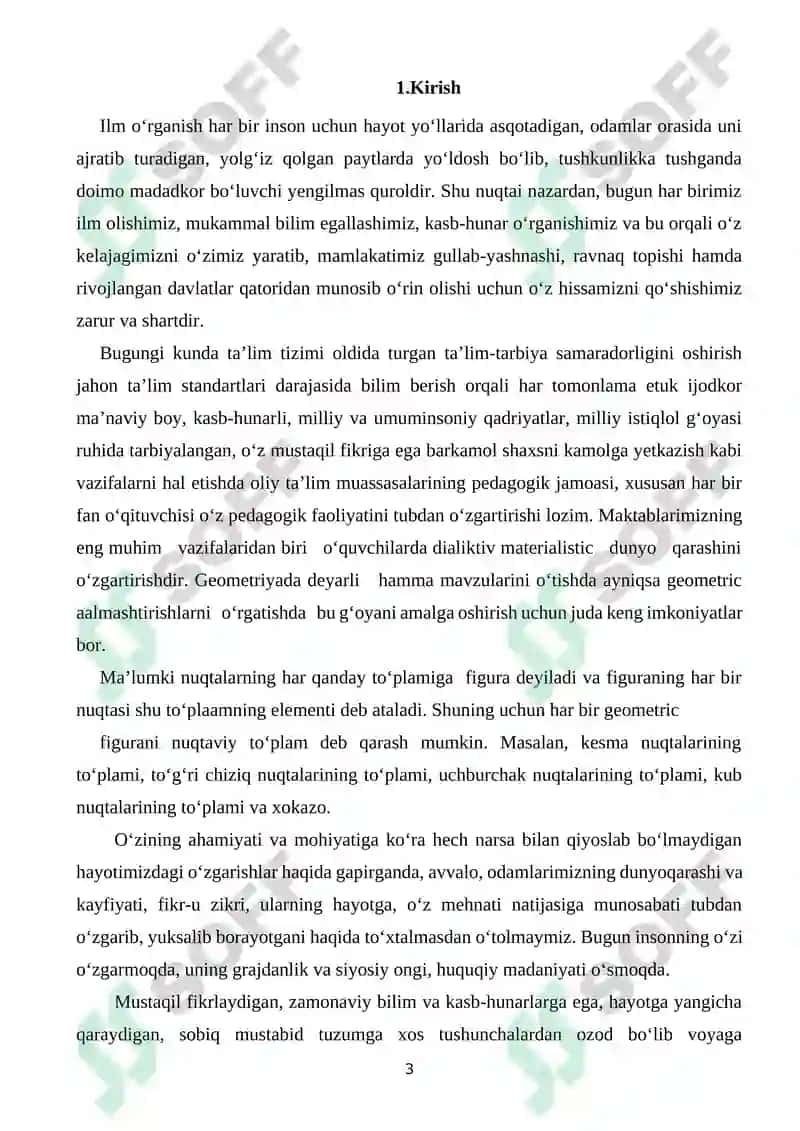 Tekislikda geometrik almashtirishlar va ularning qo‘llanilishi 3