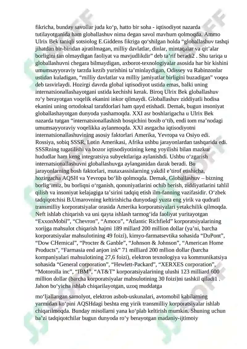 Globallashuvning asoslari 3