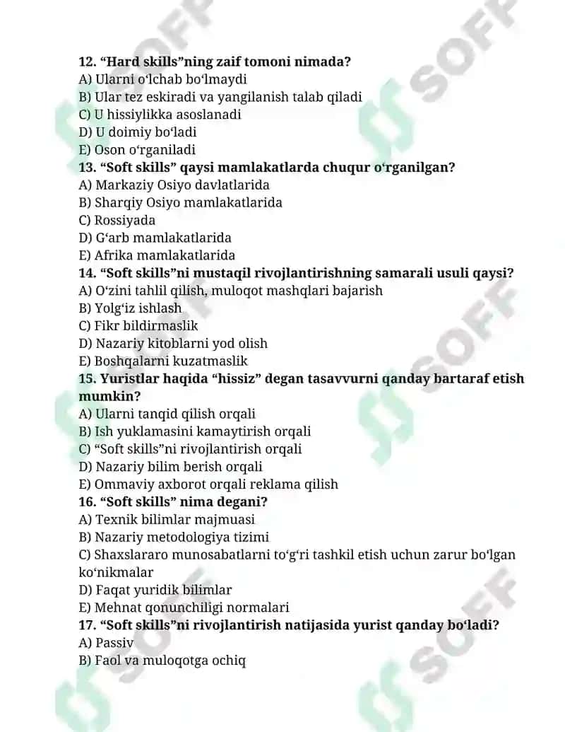 HUQUQQIY KO`NIKMALAR VA METADALOGIYA FANIDAN YUZASIDAN TEST SAVOLLARI 3