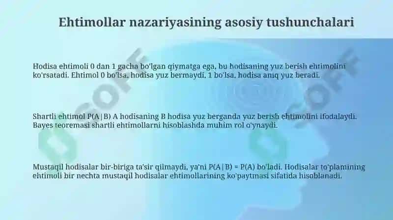 Ekonometrikada ehtimol nazariyasi va matematik statistikaning asosiy tushunchalari 3