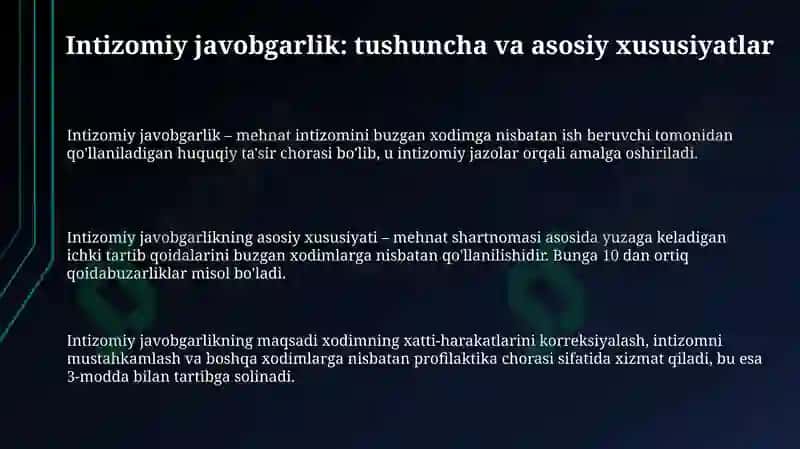 Intizomiy javobgarlikning huquqiy meyorlari 3