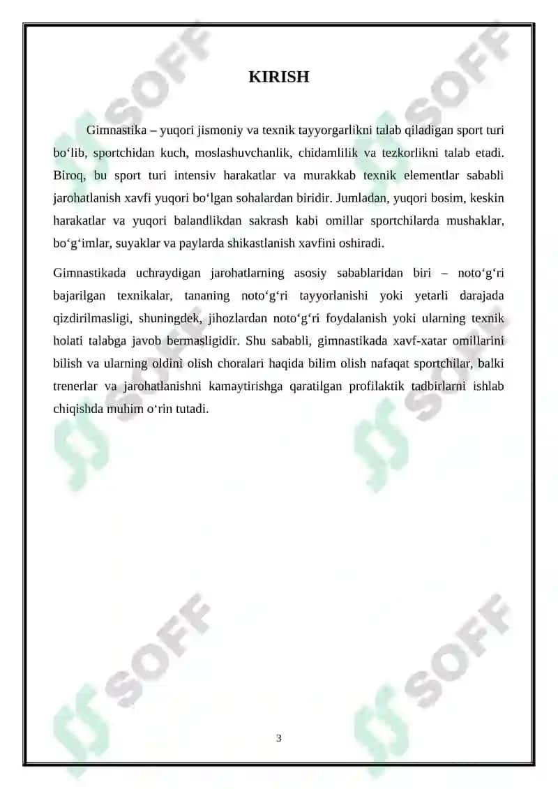 Gimnastikada jarohatlanishning oldini olish choralari 3