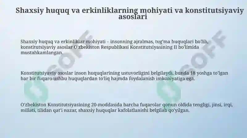 Shaxsiy huquq va erkinliklar 3
