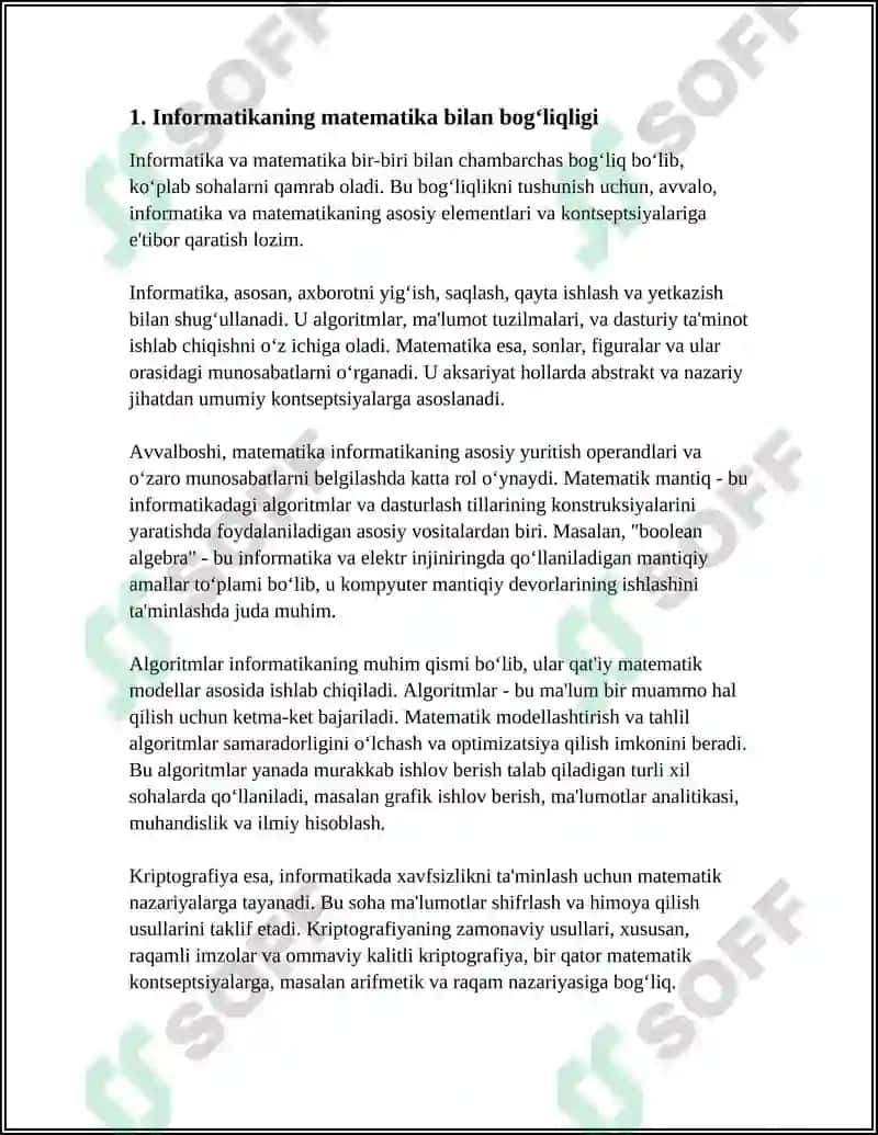 INFORMATIKANI BOSHQA FANLAR BILAN BOĞLIQLIGI 3
