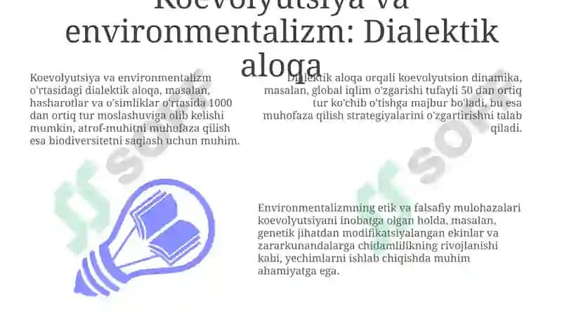 Koevolyutsiya va environmentalizm: Dialektik aloqa 3