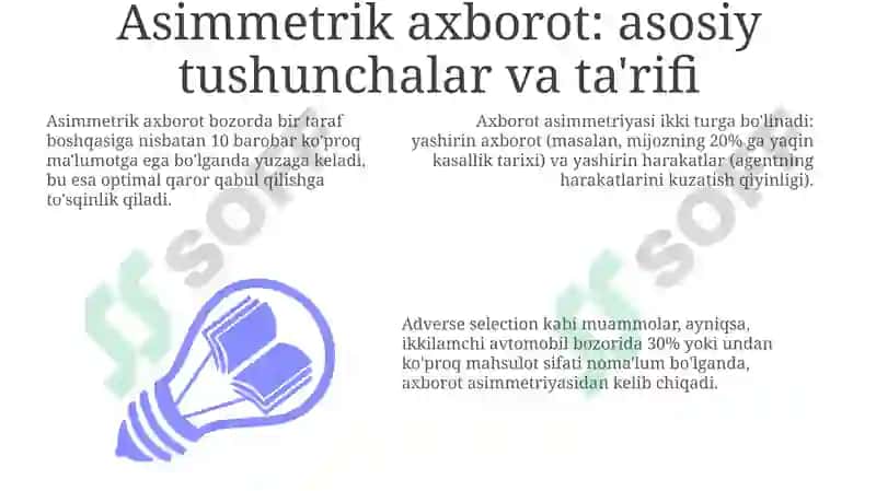 ASIMMETRIK AXBOROTLASHGAN BOZORDA MAHSULOT SIFATI NOANIQLIGI VATAVAKKALCHILIK 3