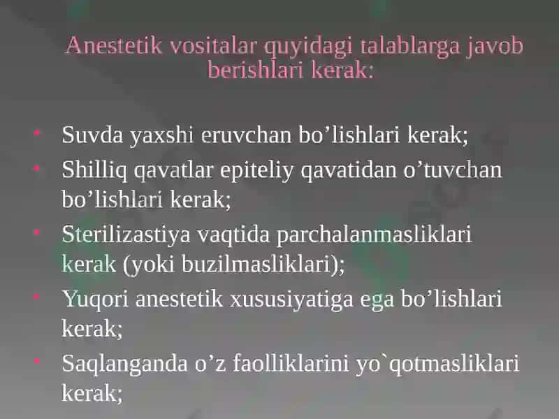 Afferent nerv tizimiga ta'sir etuvchi vositalar 3