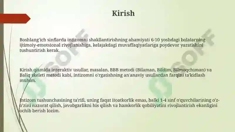 Interfaol metodlar boshlangʻich sinflar tarbiya fani uchun va uning mohiyati 3