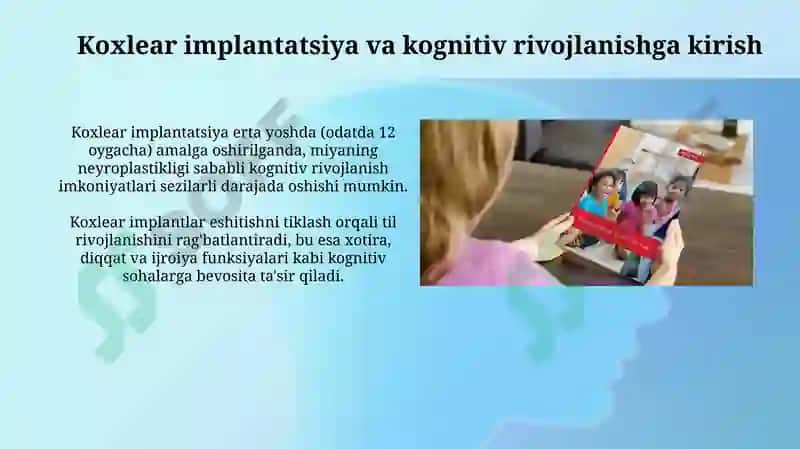 Koxlear implantatsiya va kognitiv rivojlanish 3