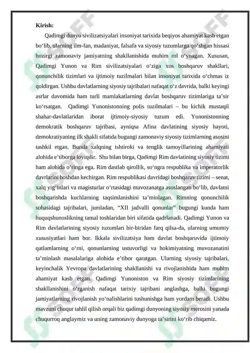 Referat on Qadimgi Yunon va Rim siyosiy tuzumining shakllanishi 3