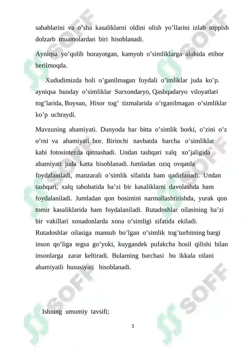 Rutadoshlar va Isiriqdoshlar oilasi biologik ahamiyati 3